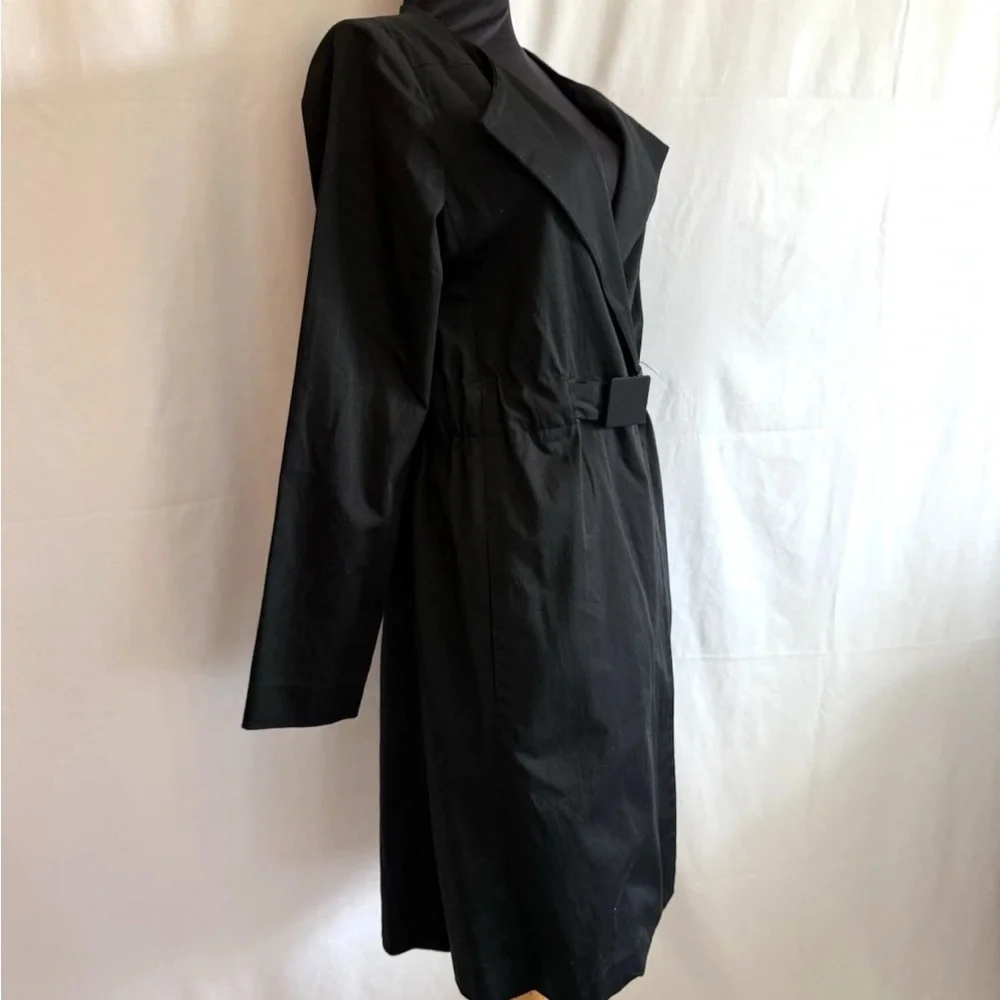 Theory Black Belted Long Jacket - Size Small - Picture 3 of 5
